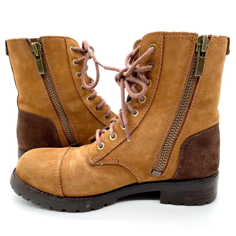 UGG Women’s Kilmer Chestnut Leather-Suede Lace Up Boots 7 - Picture 2 of 8